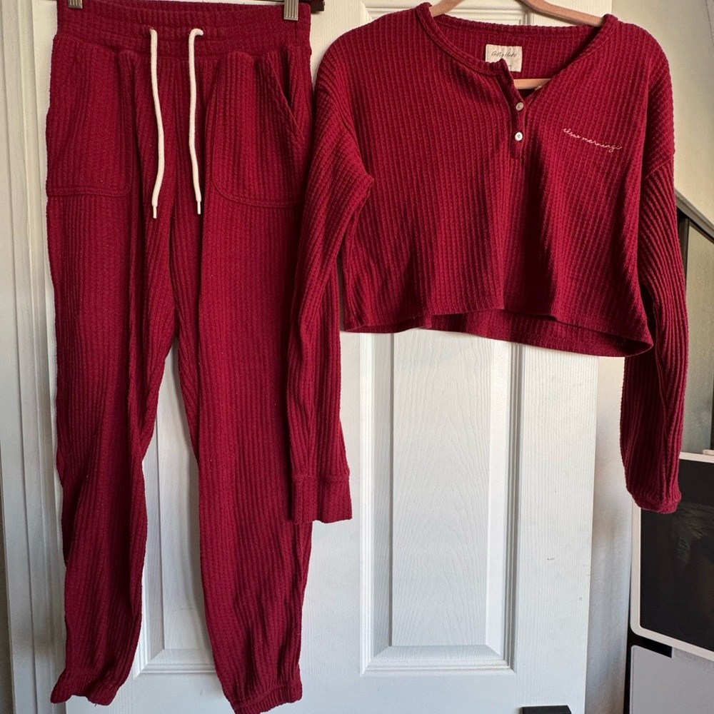 Gilly Hicks Cherry Knit pjs set